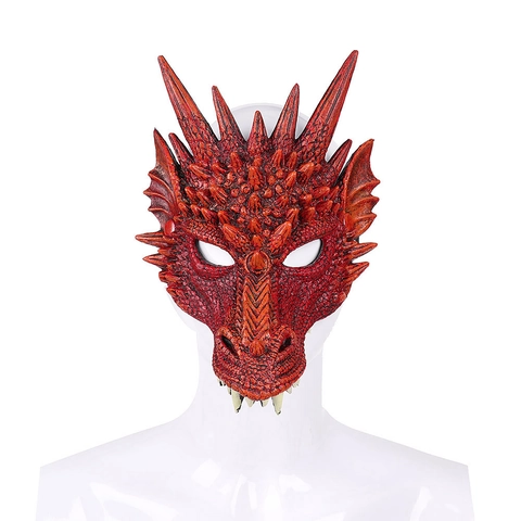 Masque de Dragon 3D Réaliste en Mousse PU Masque Facial de Dragon Accessoire de Costume d'Halloween pour Carnaval Mardi Gras Cosplay Fête Adultes Hommes Femmes