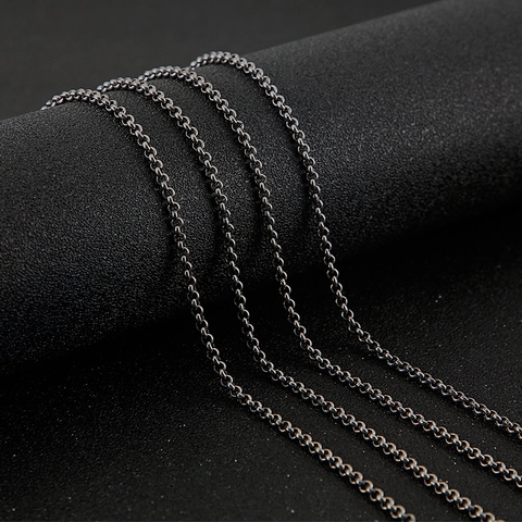 Minimalist Stainless Steel Rolo Chain Necklace Round Link Trendy Jewelry Unisex Neckwear Accessories