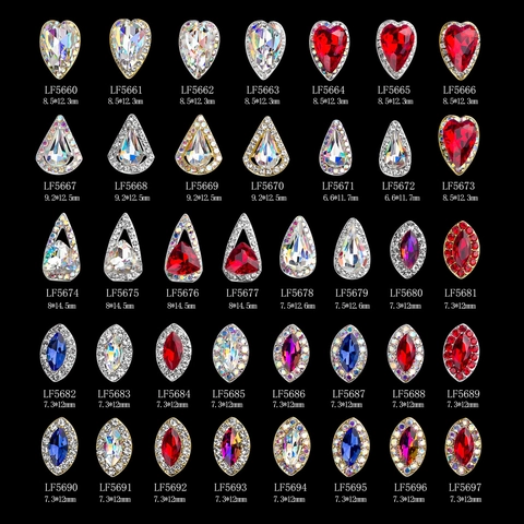 Luxury Alloy Rhinestone Waterdrop Nail Art Decoration Flatback Crystal Charm Accessories For DIY Manicure Crafts