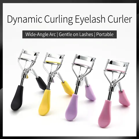 Professional Wide Angle Eyelash Curler Stainless Steel With Silicone Pad Plastic Handle Sun Flower Curling Makeup Tool