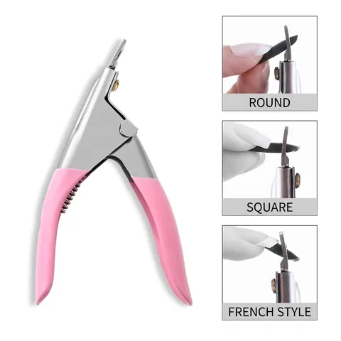 Tagliaunghie Professionale A Forma Di U Acciaio Inossidabile Plastica Per Unghie Finte Acriliche Strumento Manicure DIY