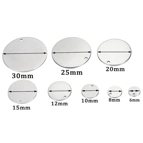 Colgantes Redondos En Blanco Etiquetas De Metal De Acero Inoxidable Para Hacer Joyas De Bricolaje Collar Pulsera Etiquetas Perro Pulido Circular