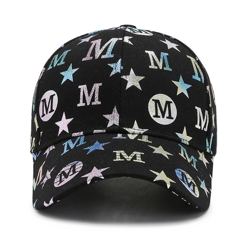 Fashion Baseball Cap Cotton Rainbow Star Letter M Print Adjustable Dad Hat Women Men Casual Streetwear