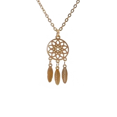 Collana Acchiappasogni In Acciaio Inossidabile Ciondoli Piume Nappa Gioielli Moda Bohémien Etnica Per Donne