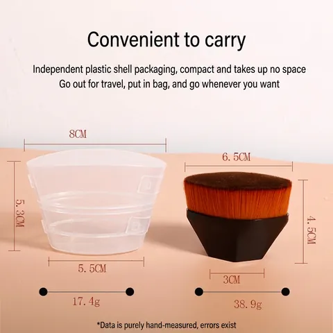 Petal Shape Foundation Pinsel Synthetikfaserborsten Hexagonal ABS Griff Nahtloses Gesicht Make-up Tool Mit Etui Tragbar