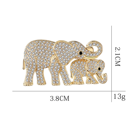 Kupfer Strass Elefantenmutter Und Baby Brosche Mama Bär Tier Abzeichen Pin Schmuck Geschenk Für Damen Muttertag