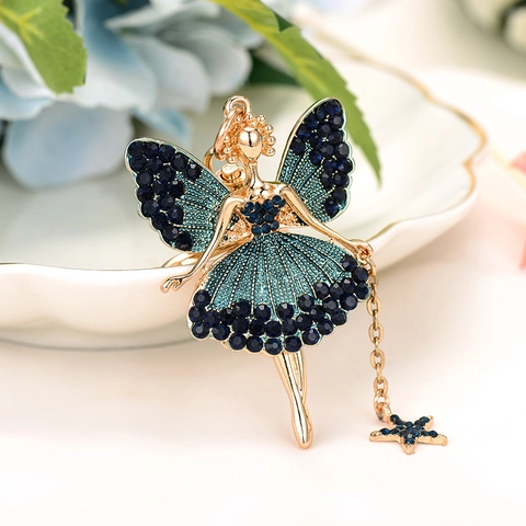 Sparkling Metal Alloy Rhinestone Fairy Angel Keychain With Star Pendant Elegant Crystal Ballet Girl Bag Charm For Women Girls Car Key Ring Gift