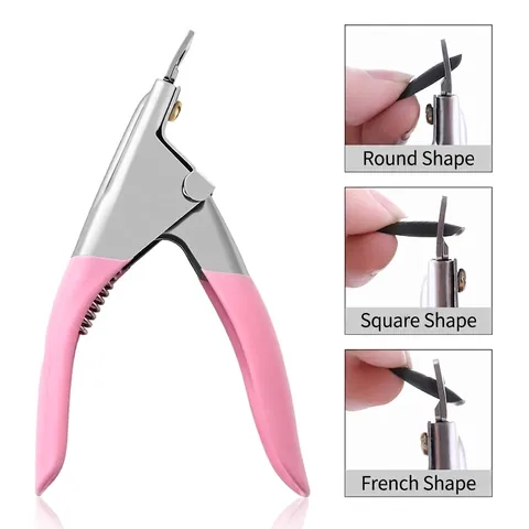 Tagliaunghie Professionale A Forma Di U Acciaio Inossidabile Plastica Per Unghie Finte Acriliche Strumento Manicure DIY