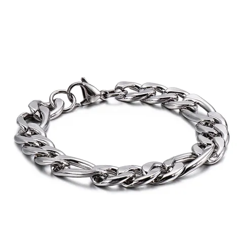 Herren Edelstahl Figaro Panzerkette Armband Hip Hop Punk Minimalist Poliertes Schmuckstück Unisex Mode
