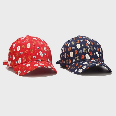 Gorra De Béisbol Algodón Estilo Chino Estampado Caracteres De Suerte Sombrero Sol Ajustable Vintage Streetwear Para Hombre Mujer