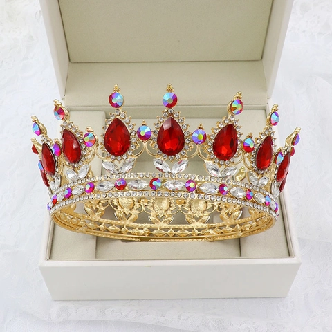 Corona Da Sposa Barocca Tiara Per Matrimonio Lusso Strass Lega Fascia Principessa Regina Concorso Accessori Per Capelli Da Donna