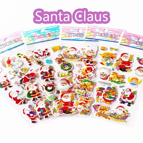 Adesivi In Schiuma Stereo Stickers Babbo Natale Renna DIY Decorazione Cartone Animato Regalo Ricompensa Bambini Impermeabile