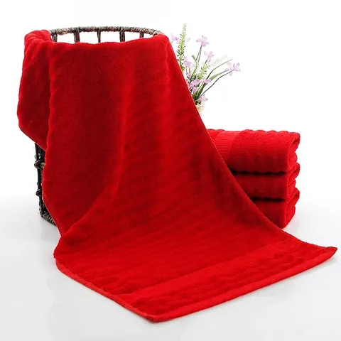 Red Bathroom Hand Towel Bamboo Fiber And Cotton Jacquard Wave Pattern Soft Absorbent Wedding Party Gift For Couples