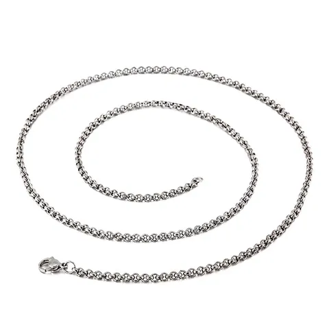 Collana A Catena Rolo In Acciaio Inossidabile Accessori Per Gioielli A Maglie Tonde Con Chiusura A Moschettone Per Uomo Donna