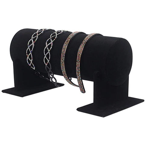 Samt Stirnband Display Ständer Armband Uhrenhalter Schmuck Organizer Zylindrische T-Bar Haarschmuck Rack