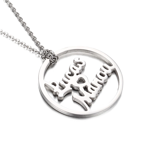 Collana Pendente Acciaio Inossidabile Cavo Rotondo Nomi Simbolo Cuore Gioielli Per Donne Accessorio Moda