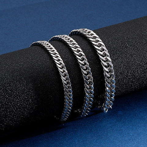 Bracelet À Maillons Gourmette En Acier Inoxydable Poli Cuban Link Bijoux Hip Hop Pour Hommes
