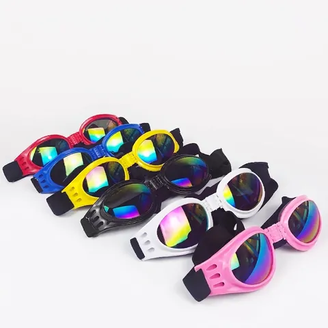 Haustier Goggles Hunde Sonnenbrille Reflektierende Linsen UV Schutz Winddicht Faltbar Verstellbar Mode Für Hunde Katzen