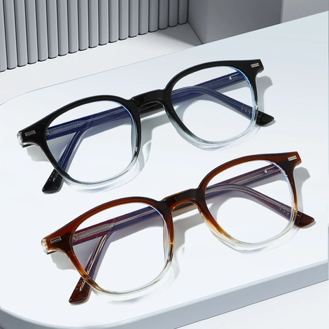 Occhiali Rotondi Retrò Anti Luce Blu Montatura TR90 Occhiali Ottici Anti Affaticamento Della Vista Leggeri Per Donna Uomo