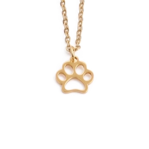 Halskette Aus Edelstahl Mit Hundepfoten Anhänger Ausgehöhlt Tierischer Fußabdruck O-Kette Minimalistischer Schmuck Geschenk Damen Gold Silber