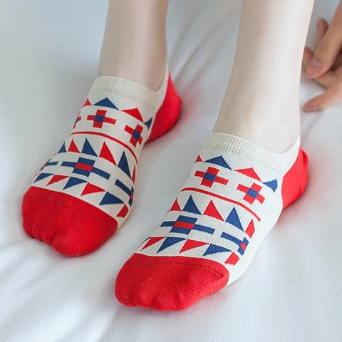 Chaussettes Invisibles Femmes Hommes Mélange Coton Coupe Basse Respirant Silicone Antidérapant Dessin Animé Rayures