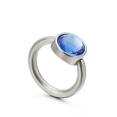 Moderne Damen Rund Stein Ring 316L Edelstahl Lünettenfassung Kristall Katzenauge Poliert Minimalistisch Hypoallergen