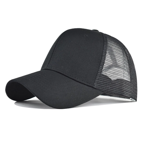 Klassieke Mesh Trucker Hoed Ademend Katoen Baseballcap Verstelbare Snapback Paardenstaartgat Buitensport