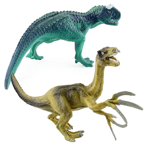 Realistic Dinosaur Model Figures Plastic Carnotaurus Velociraptor Dilophosaurus Static Animal Toys For Kids Education