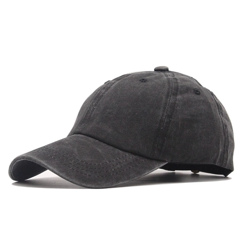 Washed Cotton Baseball Cap Vintage Distressed Solid Color Adjustable Outdoor Sun Hat For Men Women