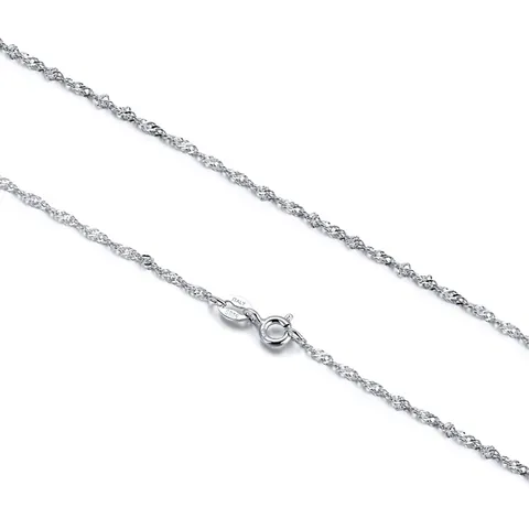 Catena Sola Senza Ciondolo in Argento Sterling 925 per Donna Uomo Collana Fai-da-te Catena a Scatola Onda d'Acqua Gioielli Regalo