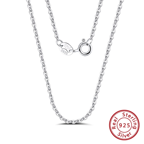 925 Sterling Silver Italian Cable Chain Necklace Thin Basic O-Chain Platinum Gold Plated Dainty Minimalist Jewelry For Women Men