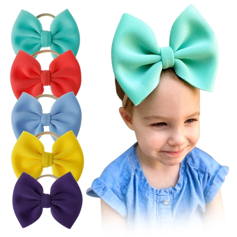 Grote Strik Baby Hoofdband Space Katoen Nylon Elastische Haarband Baby Peuter Kinderen Haaraccessoires Voor Meisjes