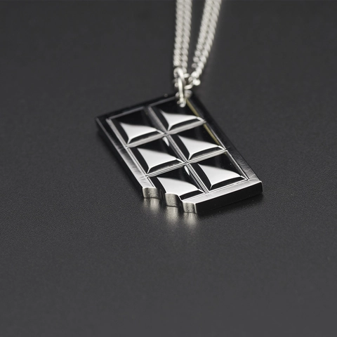 Bitten Chocolate Pendant Necklace Titanium Steel Hip Hop Punk Creative Food Jewelry For Men Women Harajuku Unisex