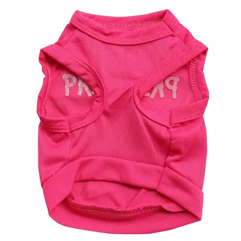 Dog Vest Cat Tank Top Polyester Breathable Spoiled Princess Crown Print Pet Clothing For Small Dogs Puppy Pink