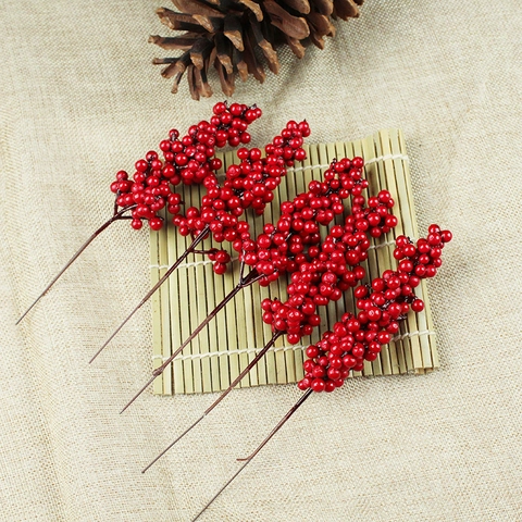 Rami Di Bacche Di Natale Artificiali Simulazione Bacche Di Agrifoglio Rosse Rami In Schiuma Per Ghirlande Fai Da Te Decorazione