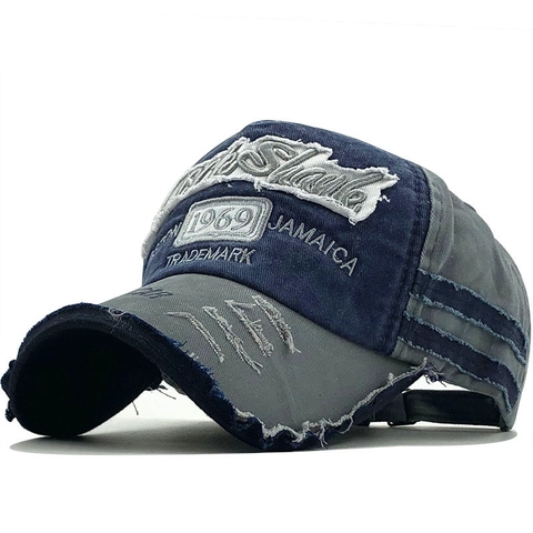 Casquette De Baseball En Coton Rétro Distressed 1969 Jamaïque Broderie Chapeau De Soleil Ajustable Pour Hommes Femmes