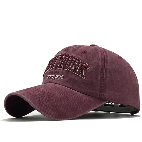 Gorra De Béisbol De Algodón Lavado Bordado De Nueva York Estilo Retro Desgastado Sombrero De Sol Ajustable