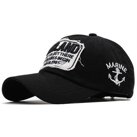Vintage Cotton Baseball Cap With Marine Anchor Embroidery Patch Retro Curved Brim Adjustable Sun Hat For Men Women