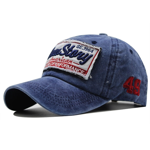 Cappellino Da Baseball In Cotone Lavato Vintage Regolabile Con Ricamo Patch Hip Hop Protezione Solare Unisex