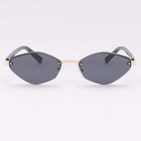 Women Rimless Polygon Sunglasses Fashion Geometric Diamond Cut UV400 Protection Eyewear Trendy Outdoor Shades