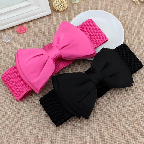 Cintura Corsetto Elastica Larga Da Donna Grande Fiocco In Chiffon Fascia In Vita Per Abiti Bottone A Pressione Similpelle