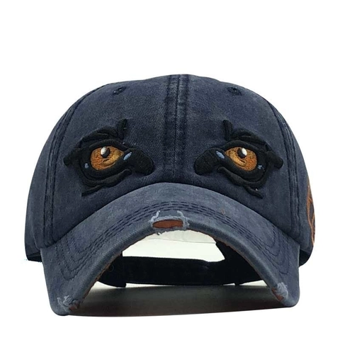 Casquette De Baseball En Coton Lavé Vintage Distressed Broderie Œil Chapeau De Soleil Réglable Style Décontracté Pour Hommes Femmes