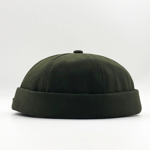 Gorro Docker De Algodón Miki Hat Retro Streetwear Hebilla De Metal Ajustable Color Sólido Gorro De Marinero Hombre Mujer