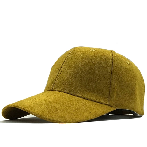 Suede Baseball Cap Einfarbig Gebogener Schirm Verstellbar Retro Lässiger Sonnenhut Für Damen Herren