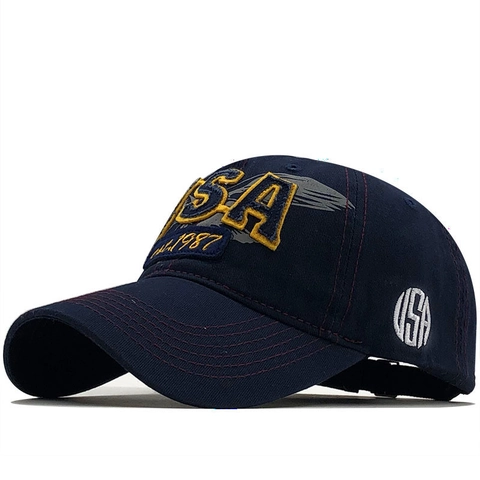 Cappello Da Baseball Ricamo Lettera USA Cotone Regolabile Vintage Protezione Solare Berretto Sportivo Unisex