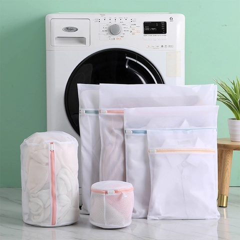 Sacchetto Lavatrice Rete Poliestere Protezione Capi Delicati Biancheria Intima Reggiseno Lavaggio In Lavatrice Cerniera Colorata