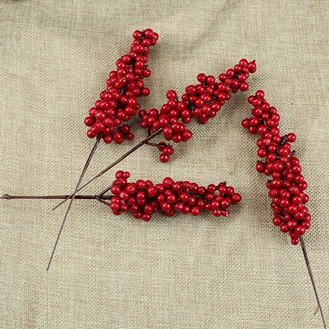 Rami Di Bacche Di Natale Artificiali Simulazione Bacche Di Agrifoglio Rosse Rami In Schiuma Per Ghirlande Fai Da Te Decorazione
