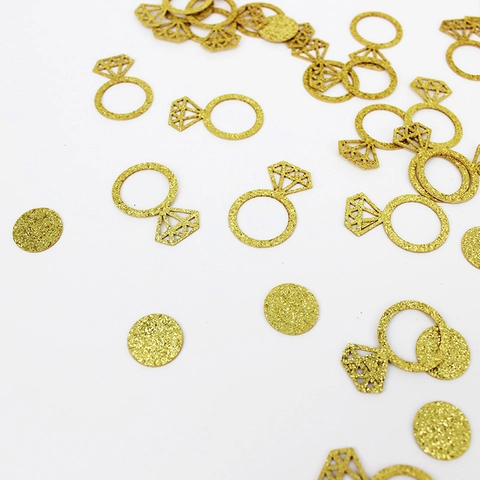 Coriandoli Da Matrimonio In Carta Glitterata Traforata Forme Di Anello Di Diamante E Punti Decorazione Tavola Fidanzamento