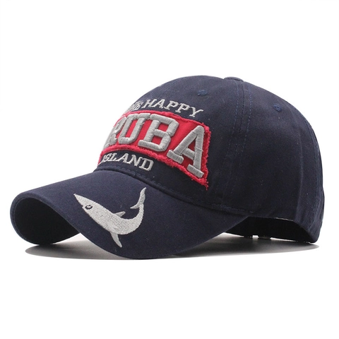 Cappellino Da Baseball In Cotone Ricamato Aruba Cuba Patch Squalo Retro Cappello Sole Regolabile Sport Unisex