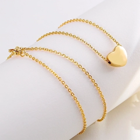 Collana Con Pendente A Cuore E Orecchini A Lobo Con Perle Tonde Gioielli In Acciaio Inossidabile Per Donne Ragazze
